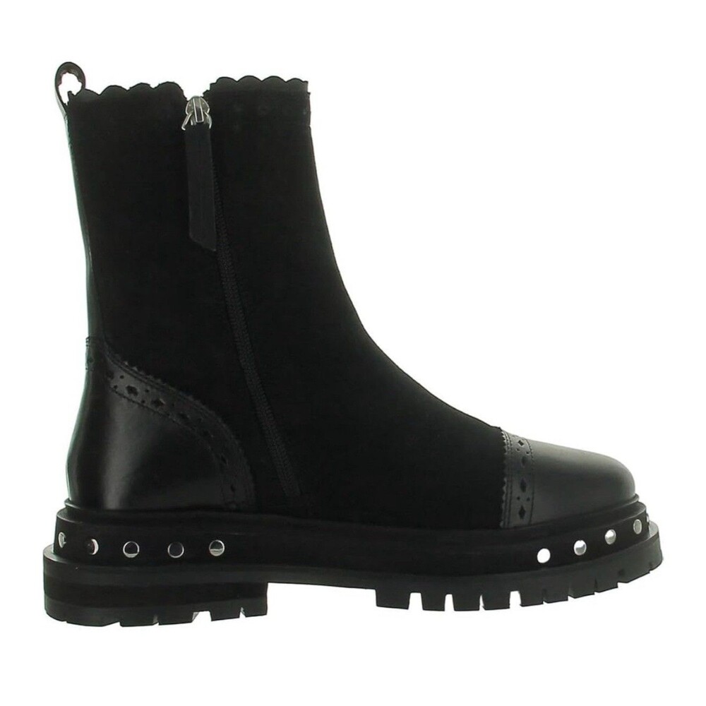 EUC Free People Tate Black Suede Chelsea Boots Size 6.5 Women's Side Zip Chunky - Picture 3 of 14